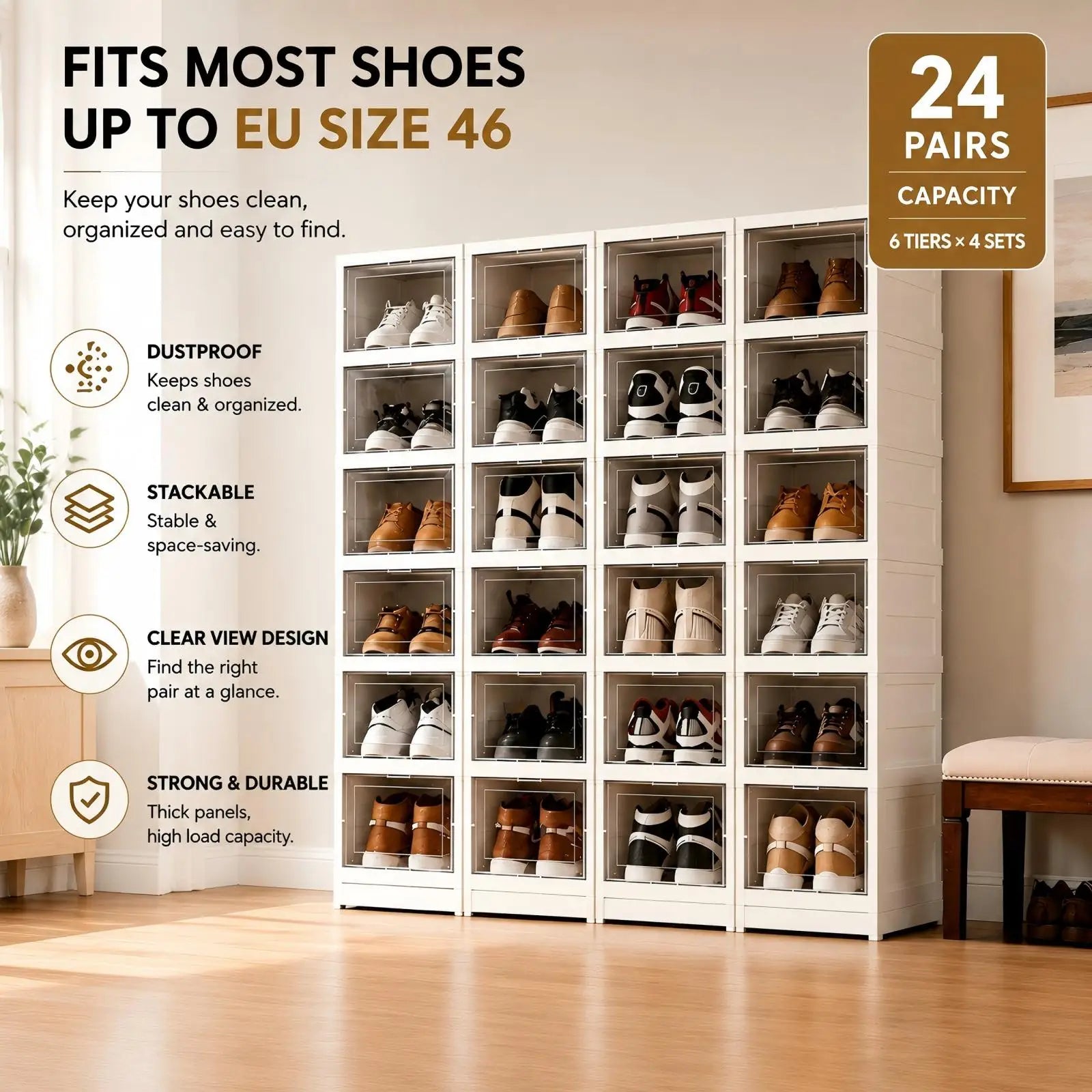 Stackable Shoe Rack Organizer