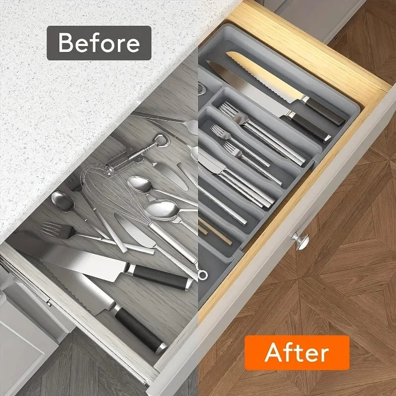 Adjustable Bamboo Drawer Organizer