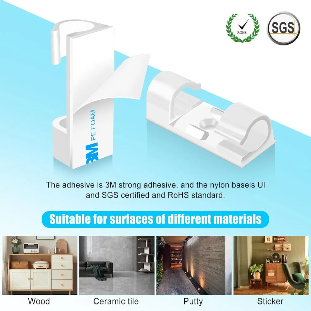 Adhesive Cable Clips Organizer