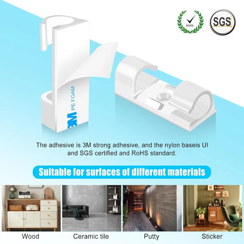 Adhesive Cable Clips Organizer