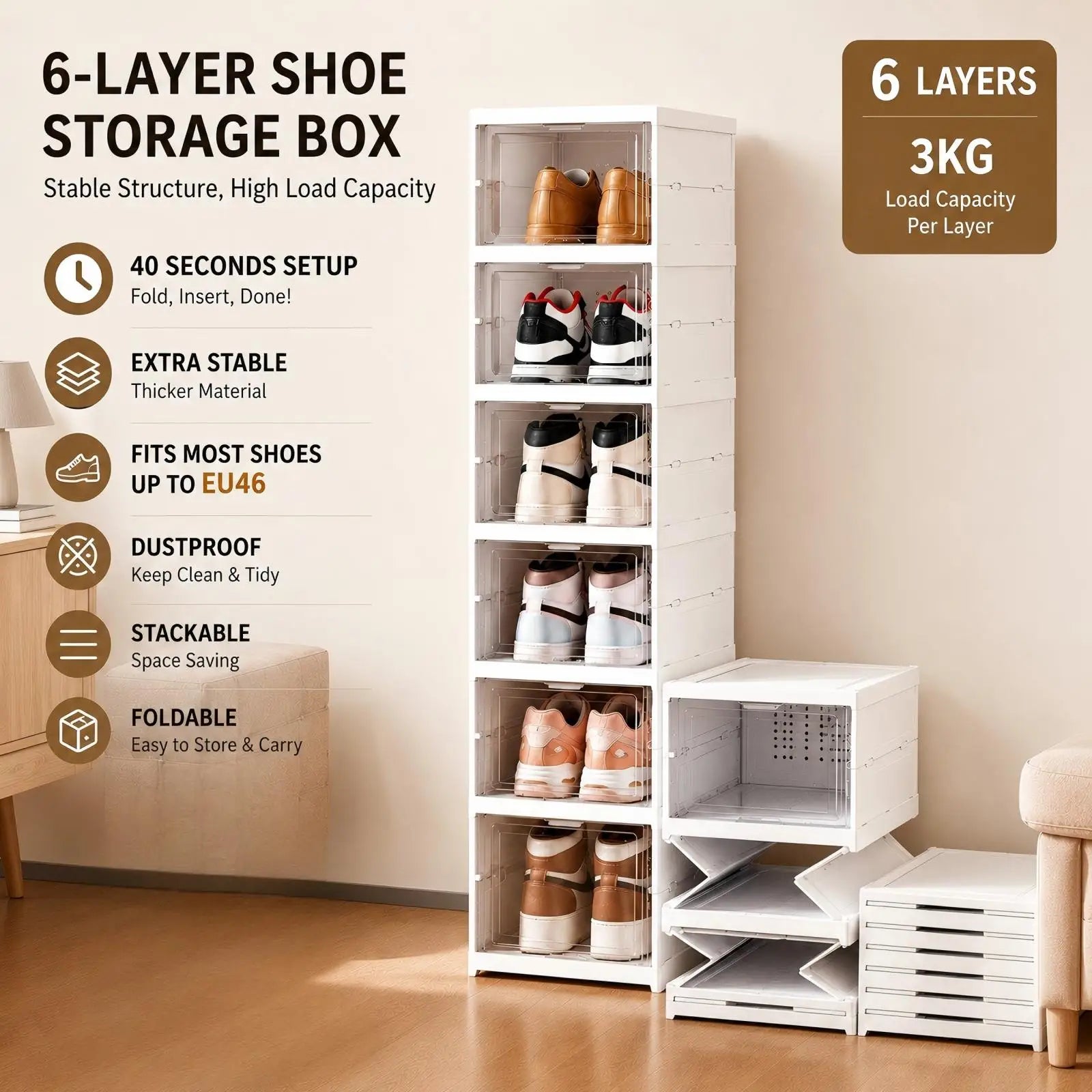 Stackable Shoe Rack Organizer