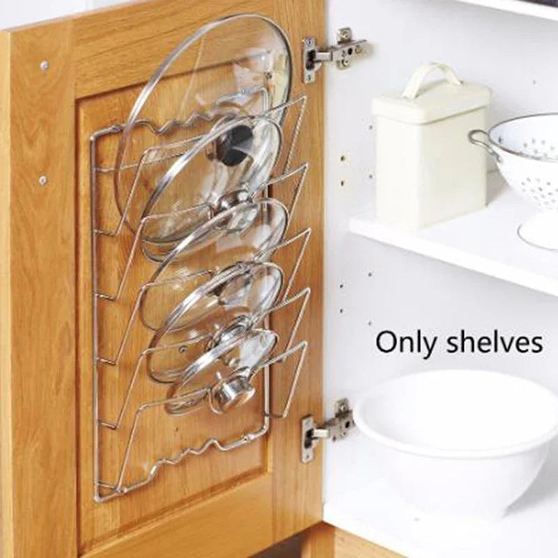 Adjustable Pot Lid Organizer Rack